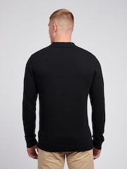 U.S. Polo Assn. Black U.S. Polo Assn. Mens Long Sleeve Knitted Polo Shirt - Image 4 of 7