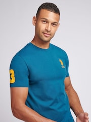 Темно-синий - US Polo Assn. Мужская футболка классического кроя из 100% хлопка Player 3 - Изображение 2 из 9