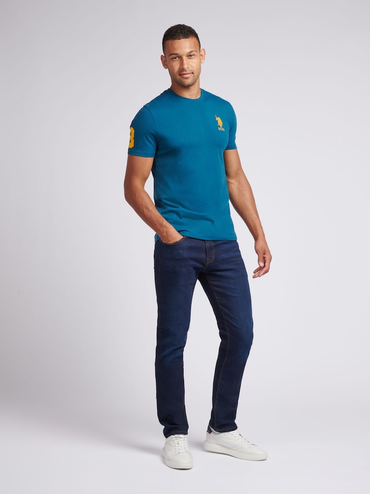 U.S. Polo Assn. Dark Blue Regular Fit Mens 100% Cotton Player 3 T-Shirt - Image 3 of 9