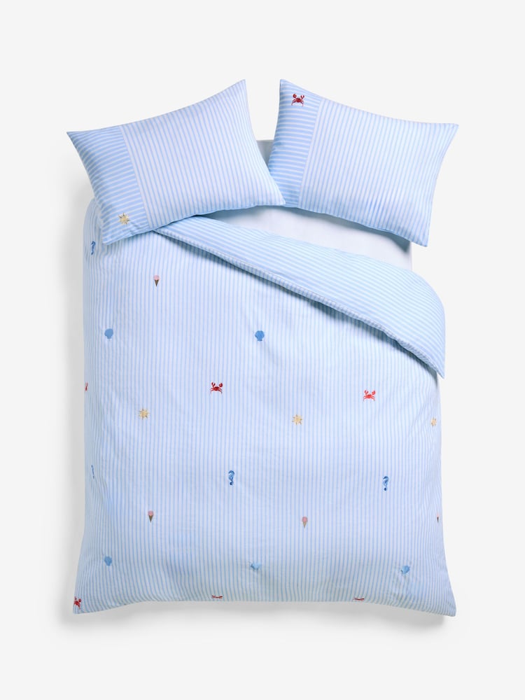 100% Cotton Stripe Summer Icons Reversible Duvet Cover and Pillowcase Set - Bild 5 von 5 100% Cotton Stripe Summer Icons Reversible Duvet Cover and Pillowcase Set - Bild 5 von 5