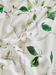 Green Floral Print 100% Cotton 300TC Sateen Duvet Cover and Pillowcase Set - Image 3 of 7