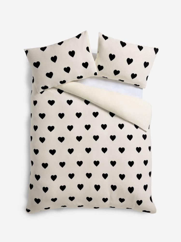 Juego de funda de edredón y funda de almohada de polar con diseño de corazones - Imagen 5 de 5 Juego de funda de edredón y funda de almohada de polar con diseño de corazones - Imagen 5 de 5