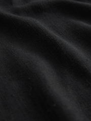 Black V-Neck Ruffle Sleeve Mini Dress with Linen - Image 8 of 8