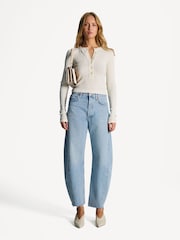 AGOLDE Light Blue Luna Pieced High Rise Barrel Taper Jeans - Image 1 of 8