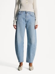 AGOLDE Light Blue Luna Pieced High Rise Barrel Taper Jeans - Image 2 of 8