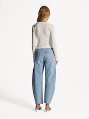 AGOLDE Light Blue Luna Pieced High Rise Barrel Taper Jeans - Image 3 of 8