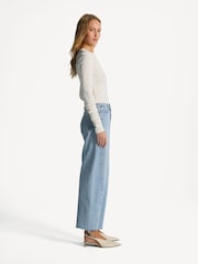 AGOLDE Light Blue Luna Pieced High Rise Barrel Taper Jeans - Image 4 of 8