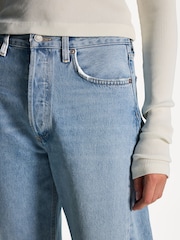 AGOLDE Light Blue Luna Pieced High Rise Barrel Taper Jeans - Image 5 of 8