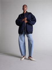 AGOLDE Light Blue Luna Pieced High Rise Barrel Taper Jeans - Image 8 of 8