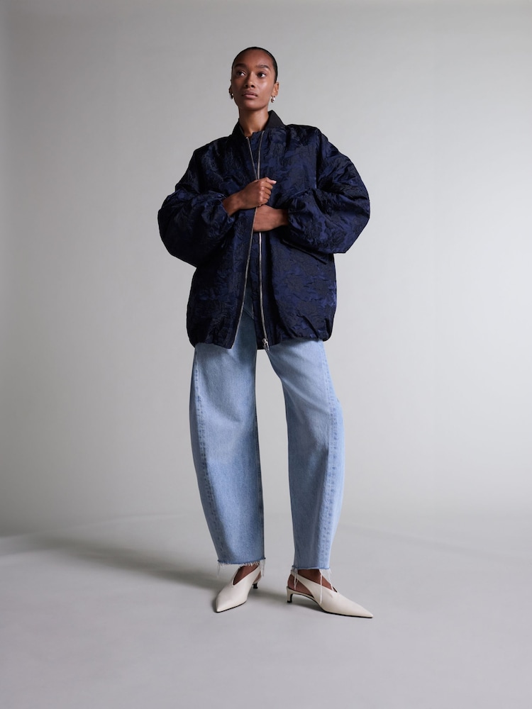 AGOLDE Light Blue Luna Pieced High Rise Barrel Taper Jeans - Image 8 of 8