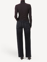 AGOLDE Black Harper Mid Rise Relaxed Straight Jeans - Image 2 of 5