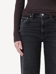 AGOLDE Black Harper Mid Rise Relaxed Straight Jeans - Image 5 of 5