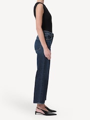 AGOLDE Dark Blue Ren Comfort Stretch High Rise Wide Leg Jeans - Image 4 of 5