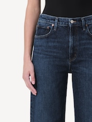 AGOLDE Dark Blue Ren Comfort Stretch High Rise Wide Leg Jeans - Image 5 of 5