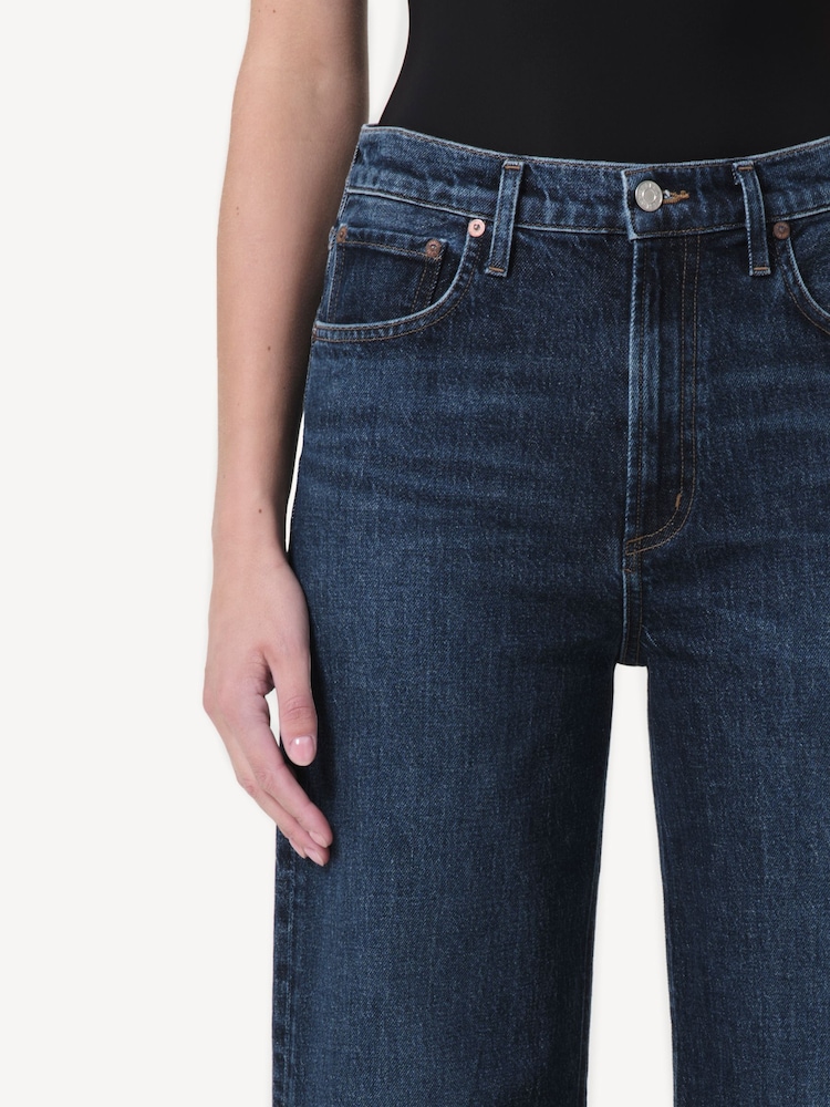 AGOLDE Dark Blue Ren Comfort Stretch High Rise Wide Leg Jeans - Image 5 of 5