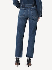 AGOLDE Dark Blue 90's Pinch Waist High Rise Straight Jeans - Image 4 of 7