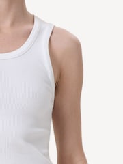 AGOLDE White Signature Rib Poppy Tank - Image 3 of 4