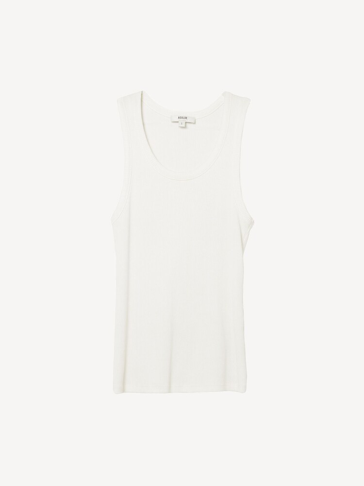 AGOLDE White Signature Rib Poppy Tank - Image 4 of 4