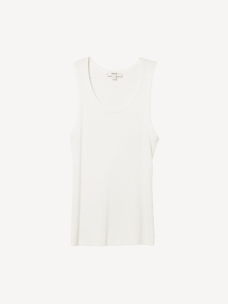 AGOLDE White Signature Rib Poppy Tank - Image 5 of 5 AGOLDE White Signature Rib Poppy Tank - Image 5 of 5