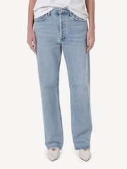 AGOLDE Blue Fran Cuffed Low Rise Relaxed Jeans - Image 1 of 8