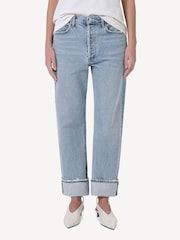 AGOLDE Blue Fran Cuffed Low Rise Relaxed Jeans - Image 6 of 8