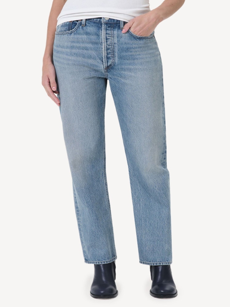 AGOLDE Light Blue 90's Pinch Waist High Rise Straight Jeans - Image 1 of 6