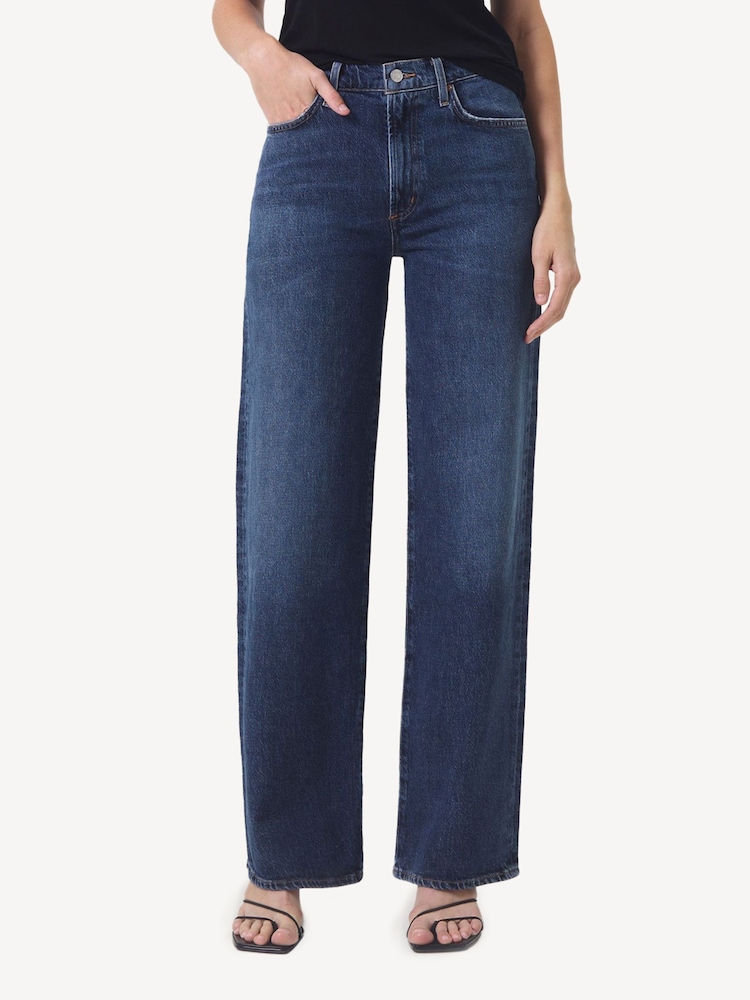 AGOLDE Blue Harper Mid Rise Relaxed Straight Jeans - Image 1 of 5