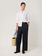 Jigsaw Blue Hampstead Wide Leg Jeans - Image 4 of 7