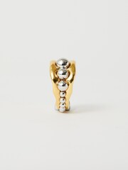 Jigsaw Gold Tone Molten Bead Ring - Image 2 of 4