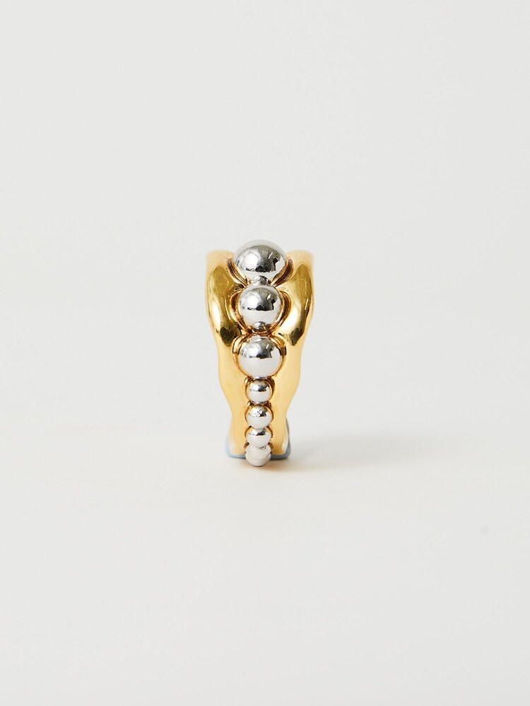 Jigsaw Gold Tone Molten Bead Ring - Image 2 of 4