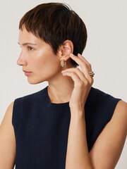 Jigsaw Gold Tone Molten Bead Ring - Image 4 of 4