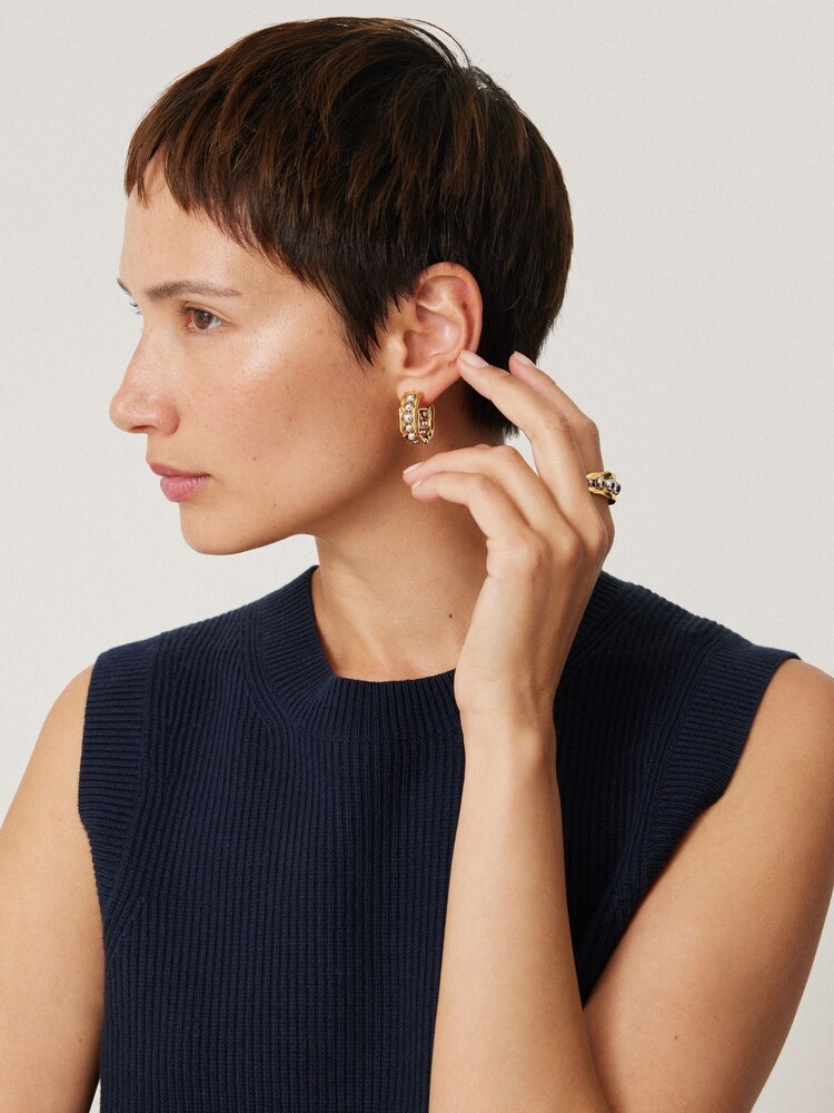 Jigsaw Gold Tone Molten Bead Ring - Image 4 of 4