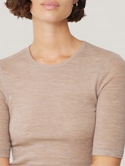 Jigsaw Cream Merino Half Sleeve T-Shirt - Image 2 of 6