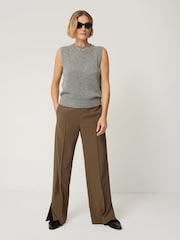 Jigsaw Grey Cashmere Crew Neck Tank - Image 3 of 7
