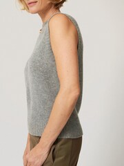 Jigsaw Grey Cashmere Crew Neck Tank - Image 4 of 7