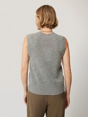 Jigsaw Grey Cashmere Crew Neck Tank - Image 5 of 7
