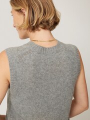 Jigsaw Grey Cashmere Crew Neck Tank - Image 6 of 7
