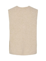 PIECES Cream Tie Front Bow Knitted Sleeveless Vest - Image 7 of 7