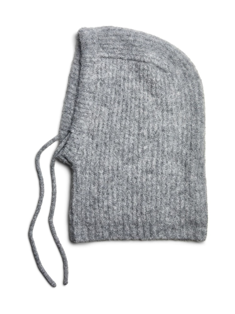 PIECES Grey Ribbed Knit Snood Balaclava Winter Hat - Image 2 of 4