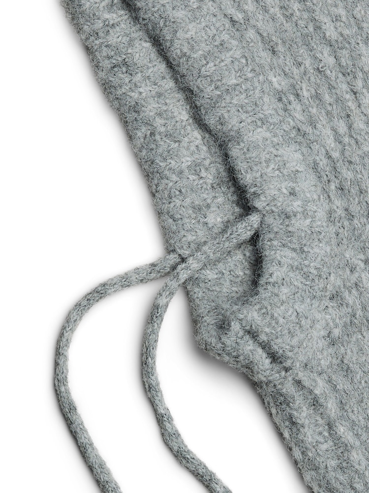 PIECES Grey Ribbed Knit Snood Balaclava Winter Hat - Image 4 of 4