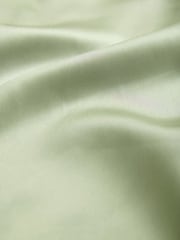 Sage Green Bridesmaid Satin Maxi One Shoulder Scarf Neck Dress - Image 9 of 9