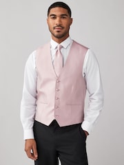 Pink Textured Silk Waistcoat - Image 1 of 9