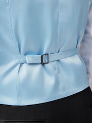 Blue Textured Silk Waistcoat - Image 6 of 9
