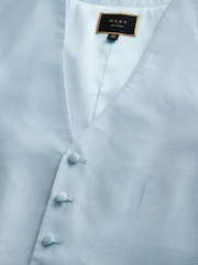 Blue Textured Silk Waistcoat - Image 8 of 9
