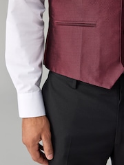 Dark Red Textured Silk Waistcoat - Image 2 of 8