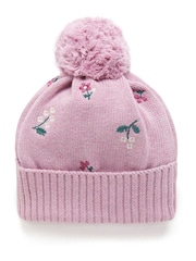 Purebaby Pink Embroidered Beanie - Image 1 of 2