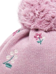 Purebaby Pink Embroidered Beanie - Image 2 of 2