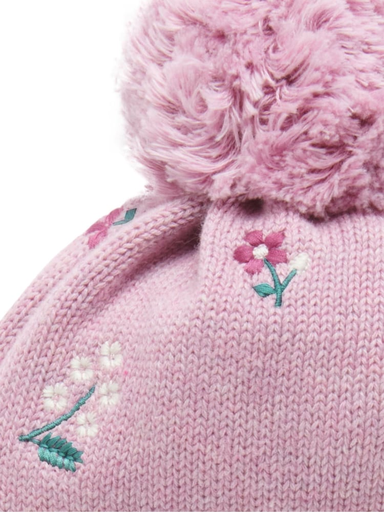 Purebaby Pink Embroidered Beanie - Image 2 of 2