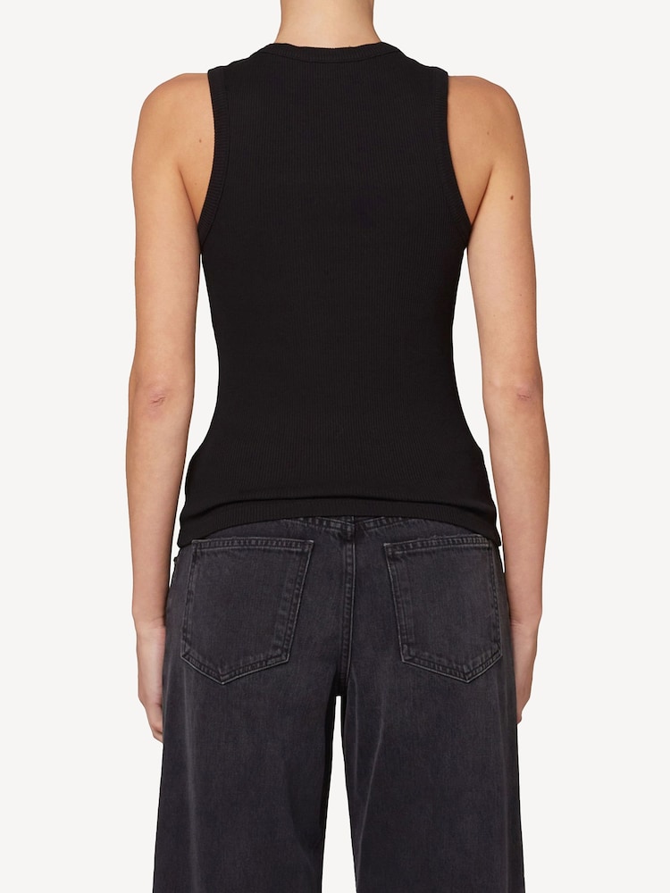 AGOLDE Black Signature Rib Poppy Tank - Image 2 of 4