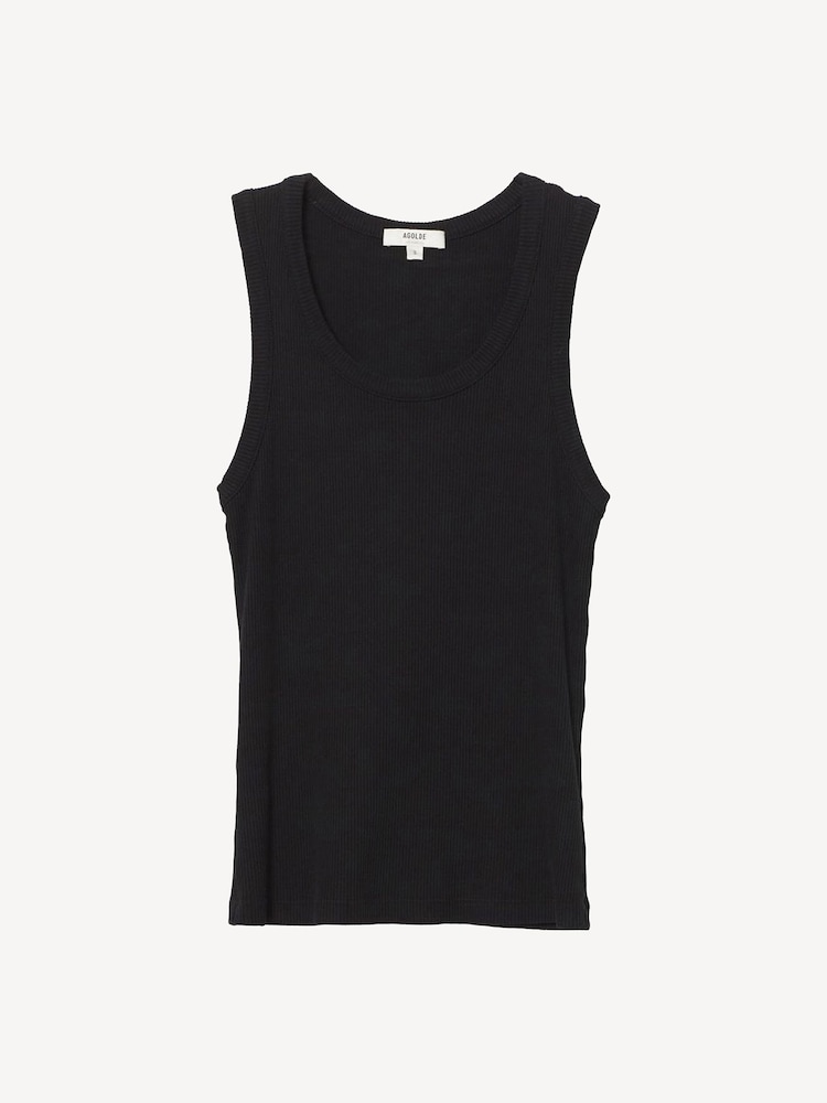AGOLDE Black Signature Rib Poppy Tank - Image 4 of 4